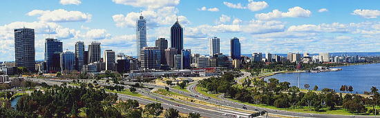 Perth City skyline and Swan River